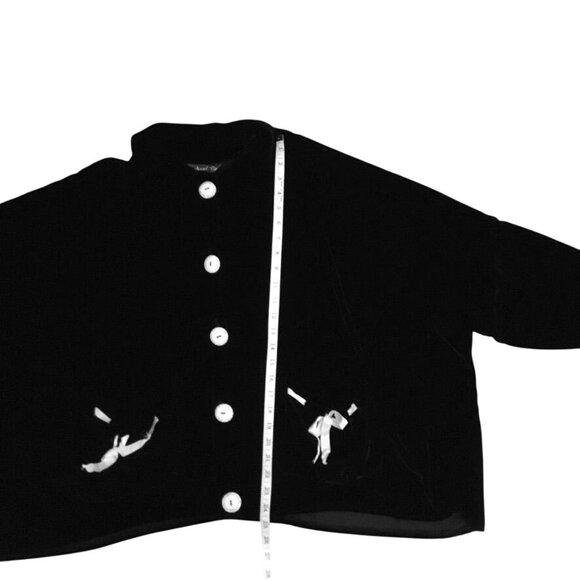 VTG Angel Pie Women Pants Set Langelook Black Velvet Ribbons Oversized OSFM - Picture 5 of 14